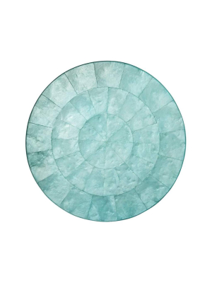 Kim Seybert Round Capiz Placemat In Ocean - Set Of 4