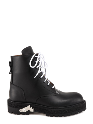 Off-white Lace-up Ankle Boots