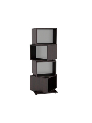 Multimedia Storage 4 Tier Rotating Cube Rack Espresso - Atlantic