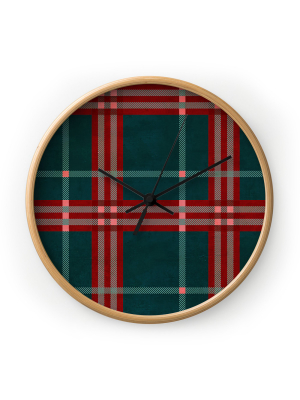 Emanuela Carratoni Tartan Theme Round Clock By Deny Designs.