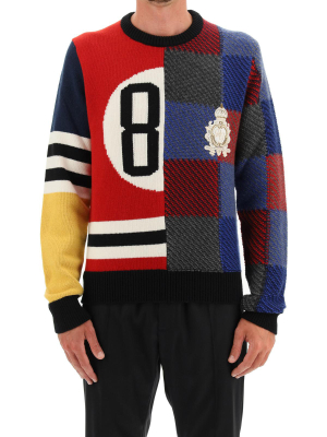 Dolce & Gabbana Colour Block Patchwork Jumper