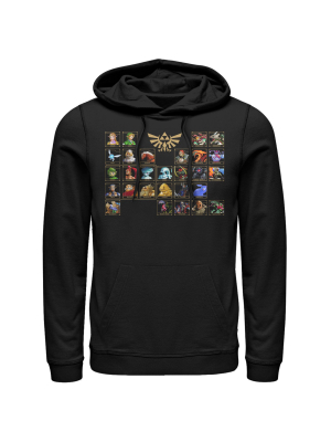 Men's Nintendo Legend Of Zelda Ocarina Periodic Table Pull Over Hoodie