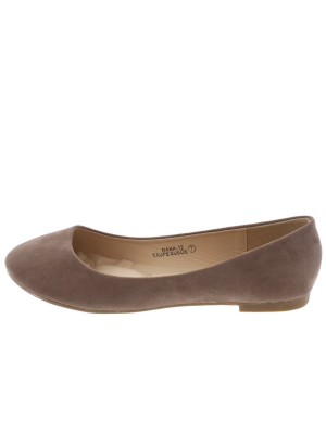 Dana12 Taupe Faux Suede Flats