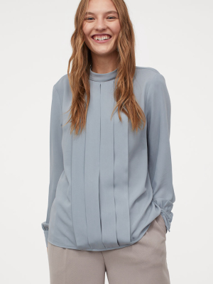 Pleat-front Blouse