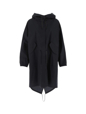 Jil Sander Logo Printed Hooded Coat