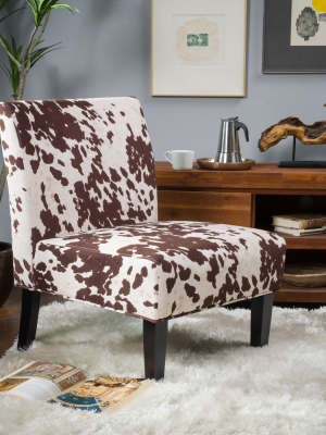 Set Of 2 Kassi Cowhide Print Upholstered Accent Chair - Christopher Knight Home