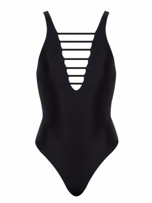 Diva Racerback One Piece Swimsuit - Black