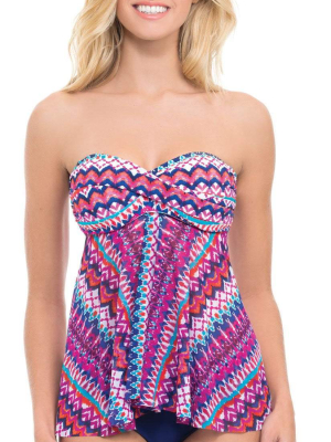 Profile By Gottex Tequila Bandeau Flyaway Tankini Top E733-1b19-080