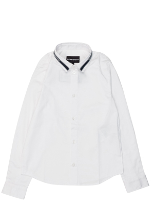 Emporio Armani Kids Logo Tape Collar Shirt