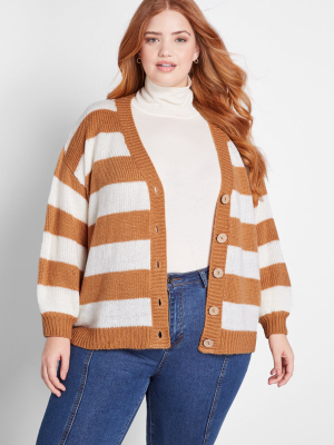 Striped Commitment Cardigan