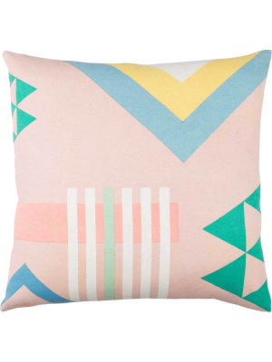 Liana Pillow Pale Pink/emerald/cream