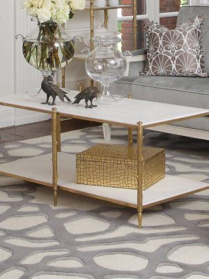 Arbor Cocktail Table Brass And White Marble