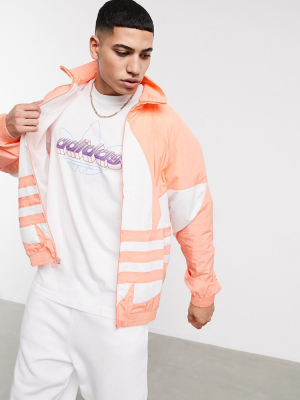 Adidas Originals Big Trefoil Track Jacket In Coral