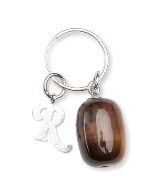 Raf Simons Small Stone Earring - Dark Brown