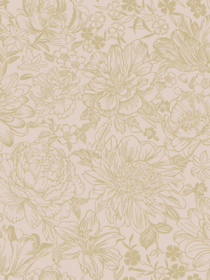 Pink Vintage Textured Floral Wallpaper By Walls Republic