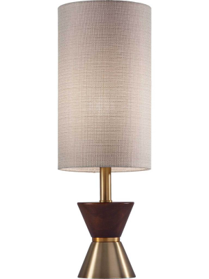 Cannet Table Lamp Brass/walnut