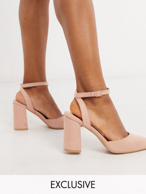 Raid Exclusive Neima Block Heeled Shoes In Blush