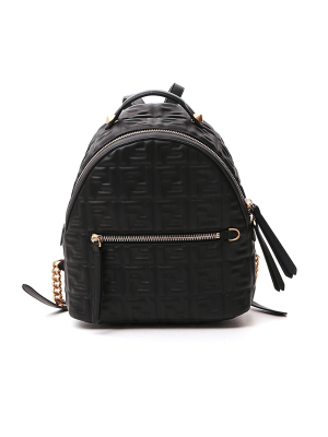 Fendi Ff Logo Embossed Mini Backpack