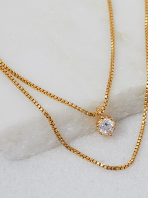 Clear Cz Birthstone Necklace