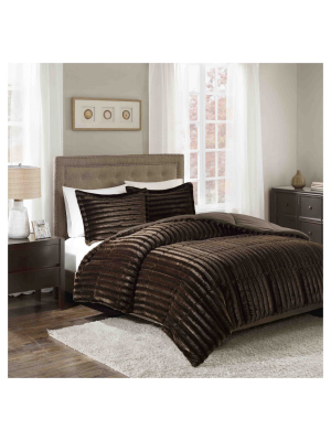 York Brushed Faux Fur Comforter Mini Set