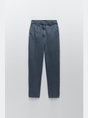 Straight Leg Tailored Denim Pants