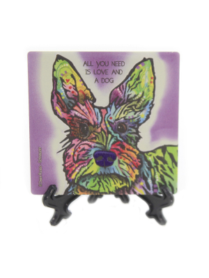 Animal 4.0" Schnauzer Cork Back Coaster Easel Sjt Enterprises - Coasters