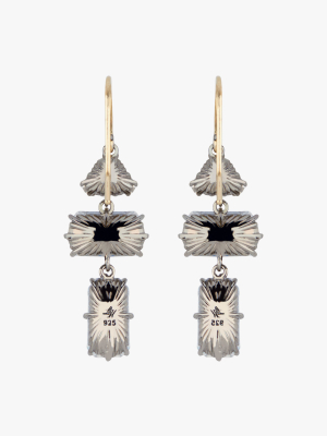 Caterina Baguette 3-drop Earrings