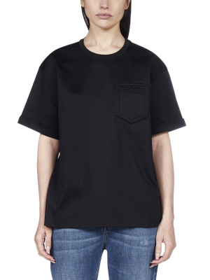 Fendi Logo Embossed Pocket T-shirt