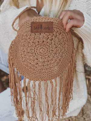 Tan Fringe Purse