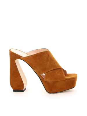 Si Rossi Crossover Platform Sandals