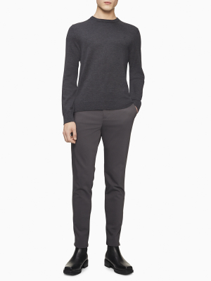 Merino Wool Solid Crewneck Sweater