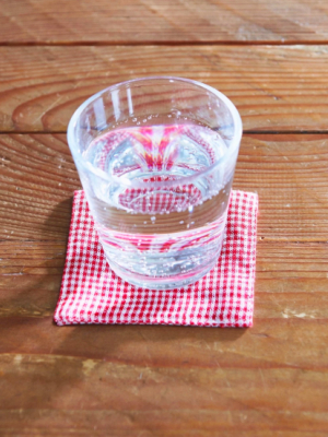 Linen Coasters, Red & White Check