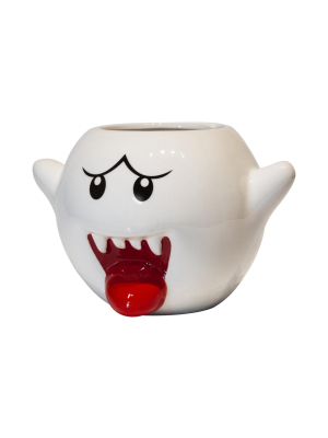 Just Funky Super Mario Bros White Boo Molded Coffee Mug | 20 Oz