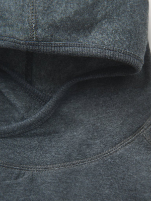 Charcoal Gray Fleece Knit Hooded Sweatshirt