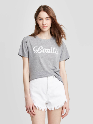 Women's Bonita Short Sleeve Graphic T-shirt (juniors') - Heather Gray