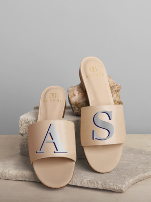 Monogram Beige Slide