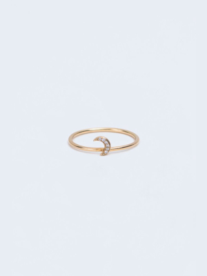 Diamond Moon Ring