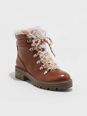 Women's Lindy Faux Fur Hiking Boots - A New Day™