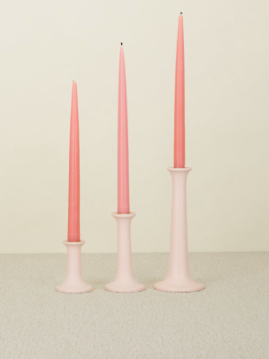 Simple Wood Candlesticks - Blush