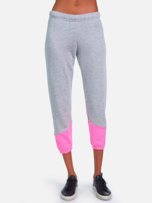 Melbourne Le Grey/neon Pink Sweatpant