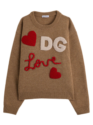 Dolce & Gabbana Kids Logo Patch Knitted Jumper