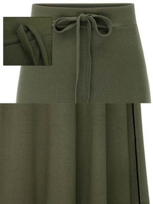 'marta' Tied Flare Slit Midi Skirt (4 Colors)