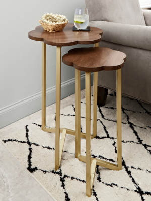 2pc Silverwood Daphne Nesting Accent Tables Gold