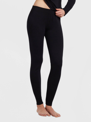 Warm Essentials By Cuddl Duds Women's Everyday Comfort Thermal Leggings - Black