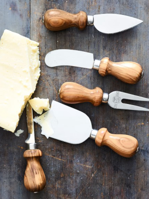 Olivewood Cheese Knives, Set Of 3