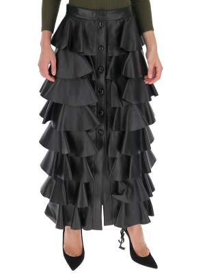 Saint Laurent Maxi Tiered Ruffle Skirt