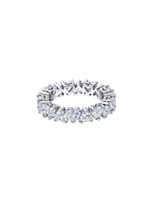 Heart Diamond Eternity Ring - White Diamond