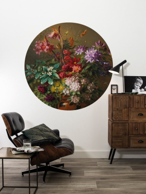 Small Wallpaper Circle In Golden Age Flowers 076 By Kek Amsterdam