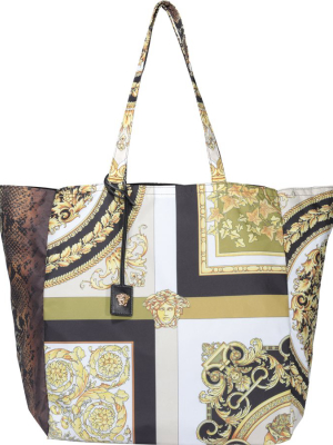 Versace Barocco Mosaic Printed Tote Bag