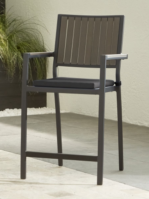 Alfresco Ii Grey 24" Counter Stool With Charcoal Sunbrella ® Cushion